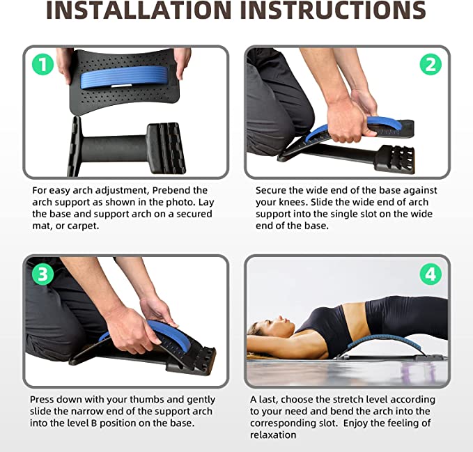 Back Stretcher Lumbar Back Pain Relief Multi-level Back Massager Device