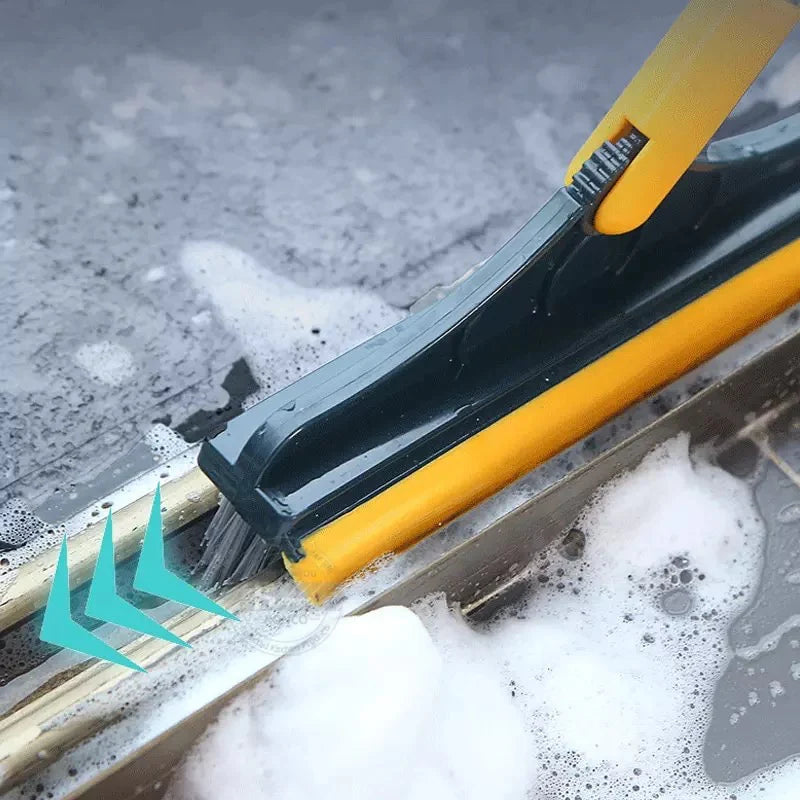 2 In 1 Floor Brush With Long Handle Wiper Stiff Bristle