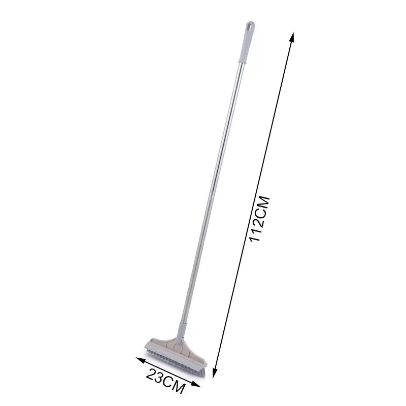 2 In 1 Floor Brush With Long Handle Wiper Stiff Bristle