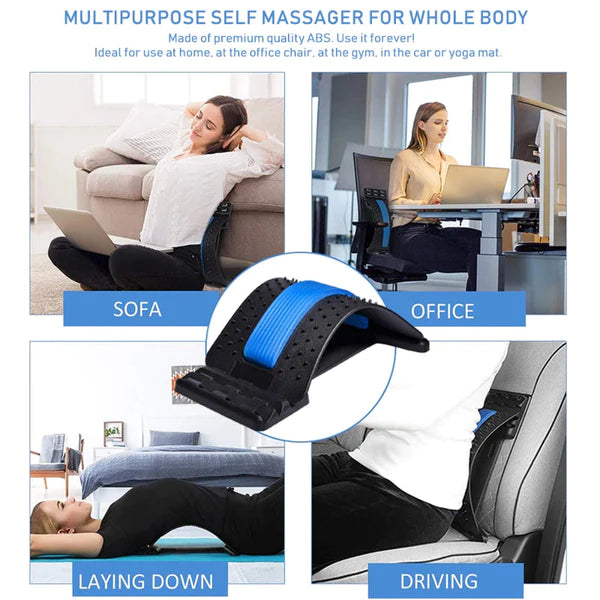 Back Stretcher Lumbar Back Pain Relief Multi-level Back Massager Device