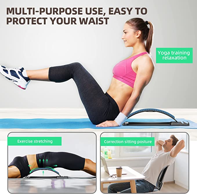 Back Stretcher Lumbar Back Pain Relief Multi-level Back Massager Device