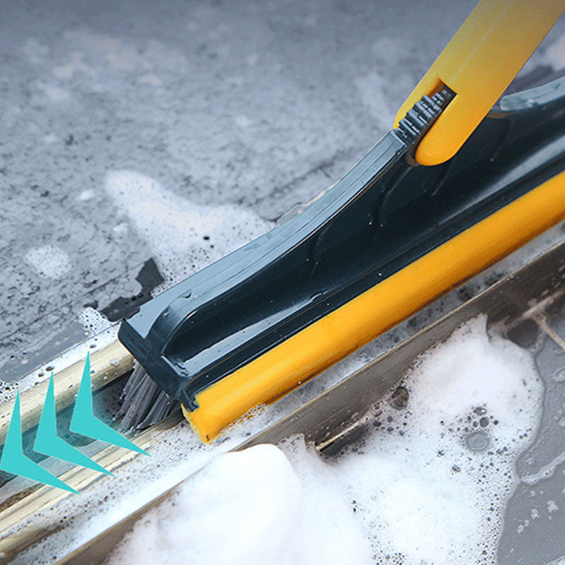 2 In 1 Floor Brush With Long Handle Wiper Stiff Bristle