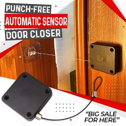 Portable Automatic Stainless Steel Door Closer Multifunctional Punch-free Sensor Door Closer