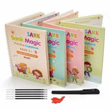 Kids Magic Practice Book (4 Books + 1 Pen + 1 Grip + 10 Refill)