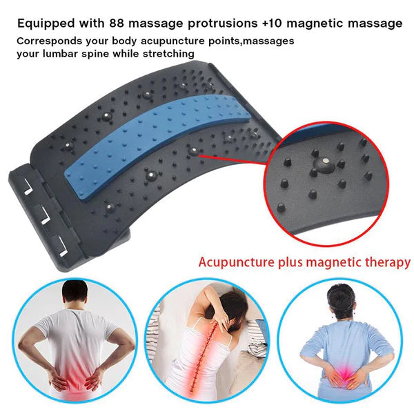 Back Stretcher Lumbar Back Pain Relief Multi-level Back Massager Device